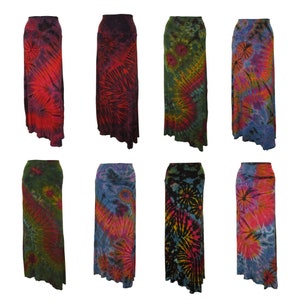 Hand Dye High Waist Maxi Retro Print Long Boho Lounge Skirt Free Size P1-P8