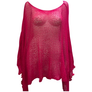 Womens Knit Plus Size Poncho Boho Crochet Shawl Pullover Cover up Free Size 8-26