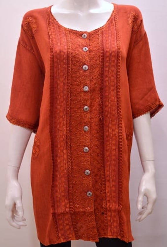 Plus Size Renaissance Boho Gypsy Hippy Embroidery Tunic Top FREESIZE UP TO 22 24 26 28 30