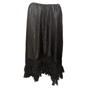Free Size boho  faux Indian crushed silk floral lace hem skirts size 8 - 18
