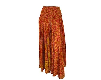 Recycled Retro Style Culotte Pants Floral Flared Trousers Free Size 8-22 P28