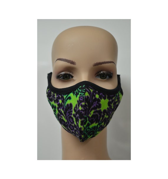Handmade Organic Cotton Recycled Reusable Face Masks Retro Floral Print Sustainable Fabric Reversible Covering Below Cost