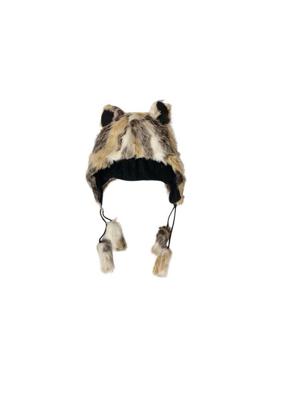 Handmade Funky Winter Faux Fur Wild Unisex Animal Ears Tassel Fleece Hat Multi