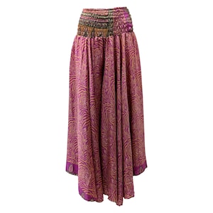 Recycled Sari Retro Style Culotte Pants Floral Flared Trousers Free Size 8-22 P41