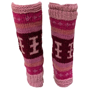 Hand Knit Wool Leg Warmers: Fleece Lined Winter Wear