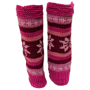 Hand Knit Wool Leg Warmers: Fleece Lined Winter Warmers