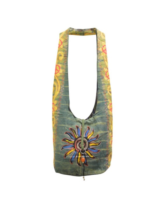 Cotton Recycled Boho Hippie Peace Nomad body Sling Bag Floral Embroidered Satchel Shoulder Bag P3