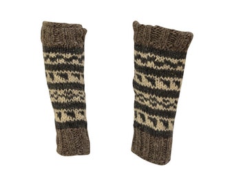 Winter 100% Wool Wide Leg Warmers Hand Knit Warm Chic Comfy Fleece Lined P16
