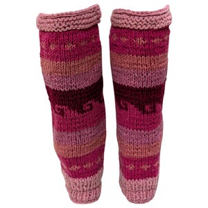 Hand Knit Wool Leg Warmers: Fleece Lined Winter Warmers