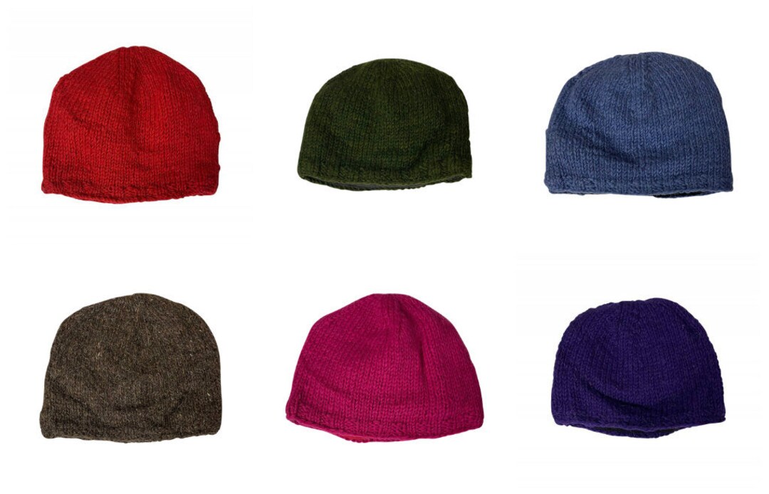 Handmade 100 Wool Beanie Unisex Adults Knit Hat Warm Fleece Etsy