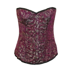 Antique Recycled Floral Renaissance Over-bust Steel Boned Back Laced Bustier Corset Top P1