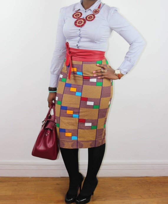 Jupe crayon en pagne Clearance