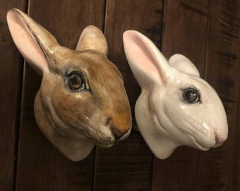 Hand painted Rabbit Finials