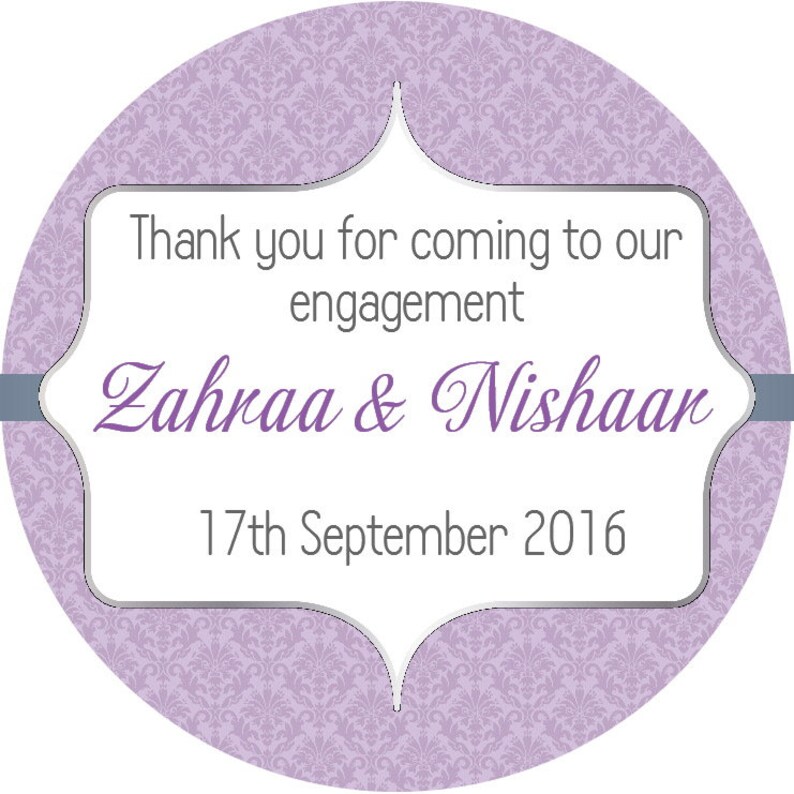 sweet labels 35 PERSONALISED Engagement Engagement Party favour stickers