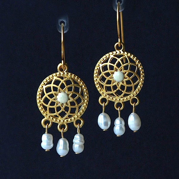roman reproduction earrings, historical replica, roman costume, roman re-enactment, roman crotalia, AELIA, gold plated ear wires