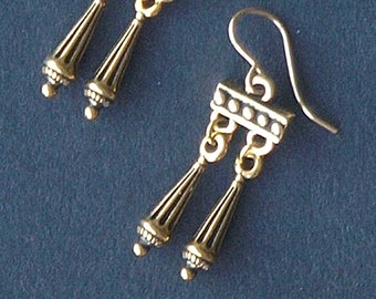 römische Crotalia Ohrringe, Roman Design Ohrringe, römische Ohrringe, Crotalia, Römer-Reenactment, JUSTA, gold filled Ohrhaken