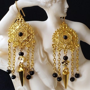Roman Reproduction Earrings, Crotalia, Byzantine, Ancient Rome