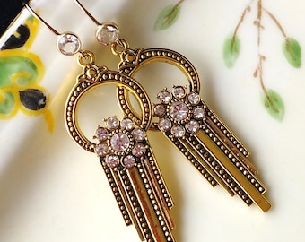 Art Deco Ohrringe, goldene 20er Jahre, vintage Hochzeit, 1920er Ohrringe, 1920s Flapper, Gatsby, GILDA, gold filled Ohrhaken