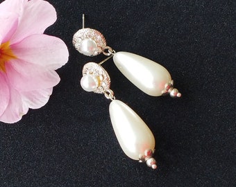 regency pearl earrings, regency style earrings, jane austen earrings, georgian earrings, STEVENTON, alloy posts