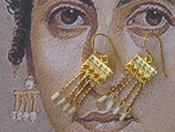 Roman Earrings Crotalia Roman Earrings Roman Inspired Earrings