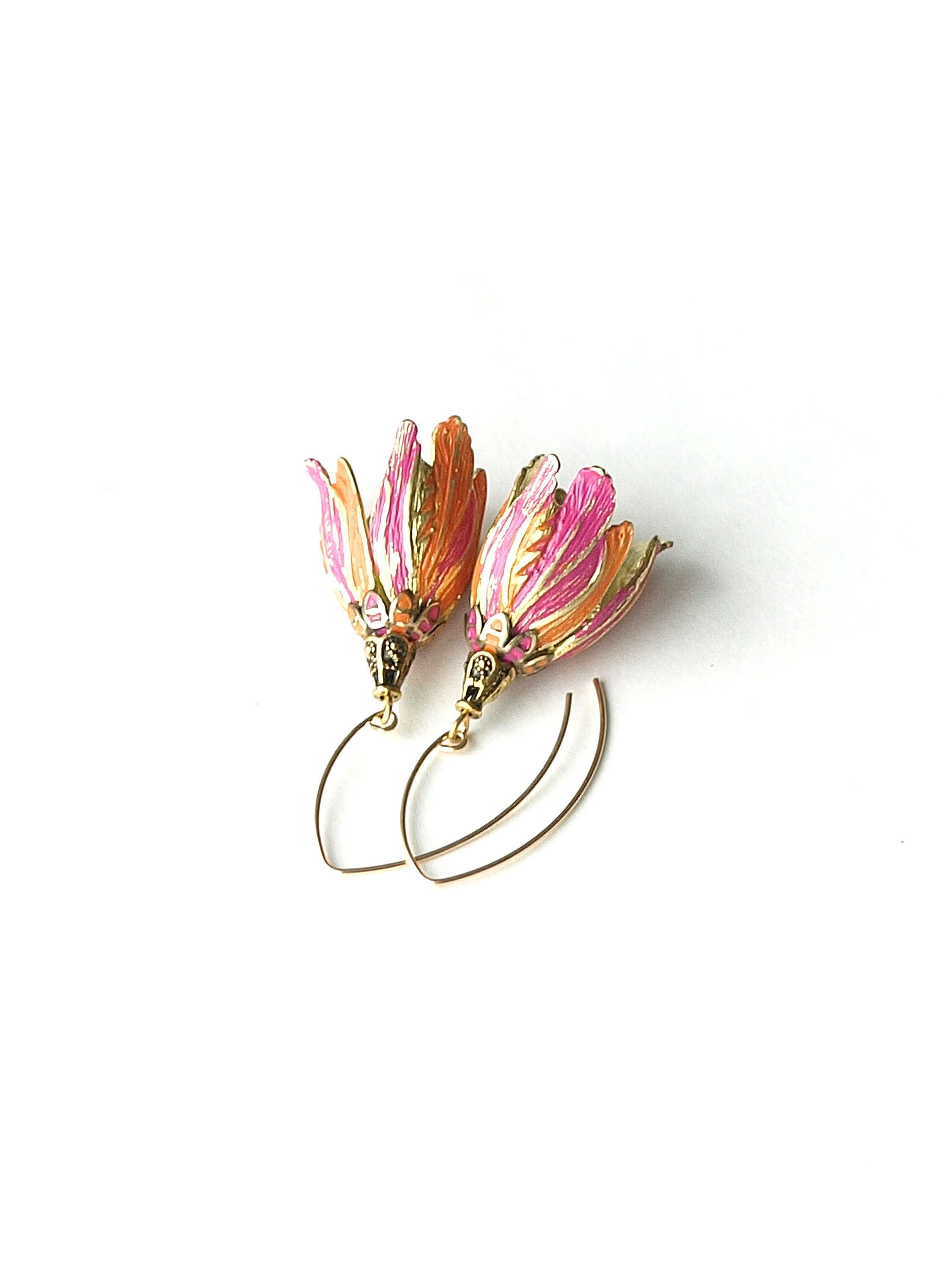 Tulip earrings gold tulip earrings tulip earrings pink Etsy