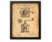 Coffee Mill Patent Print From 1885 - Art Print - Patent Poster - Kitchen Art - Kitchen Decor - Coffee Art - Coffee House
