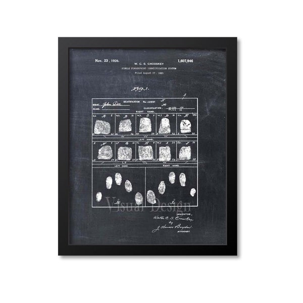 Fingerprint Card Patent Print, Policeman Detective Gift