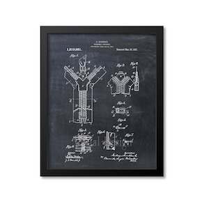 Zipper Patent Print Wall Art, Sewing Gift, Seamstress Gift, Sewing Room Decor, Sewing Poster
