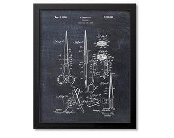 Barber's Scissors Patent Print - Patent Art Print - Patent Poster - Barber Art - Barbershop - Barber Gift - Barber Print