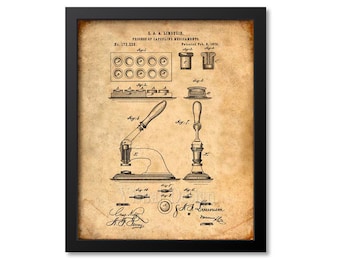 Capsuling Medicine Patent Print Capsuling Machine Art Print - Pharmacy Art Pharmacist Doctor Physician Medical Apothecary Drug Store Poster