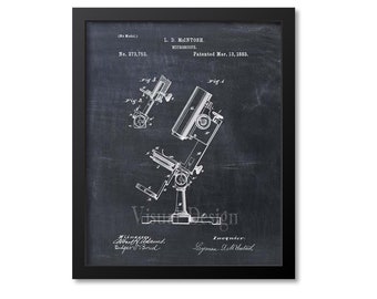 Microscope Patent Print Microscope Art Print