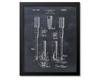 Phillips Screwdriver Patent Print From 1936 - Patent Art Print - Patent Poster - Tools