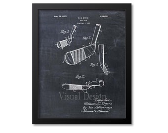 Golf Iron Patent Print Golf Iron Art Print Golf Gift Golf