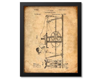 Exercising Machine Patent Print Wall Art, Gym Decor, Fitness Gift