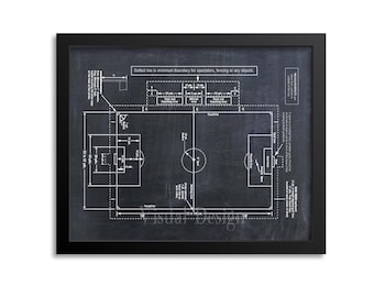 Soccer Coach Gift, Soccer Decor, Soccer Field Diagram, Soccer Patent Print, Soccer Wall Art Gift