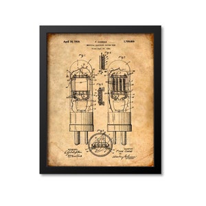 May include: A vintage patent drawing for a multiple electron vacuum tube, dated April 16, 1929. The drawing shows a detailed diagram of the tube's internal components, including the filament, grid, and plate. The patent number 1,709,659 is visible at the top of the drawing.