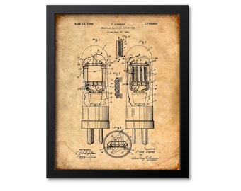 Vacuum Tube Patent Print - Patent Art Print - Patent Poster - Computer Art - Technology Art - Radio Art - Television - Electronics