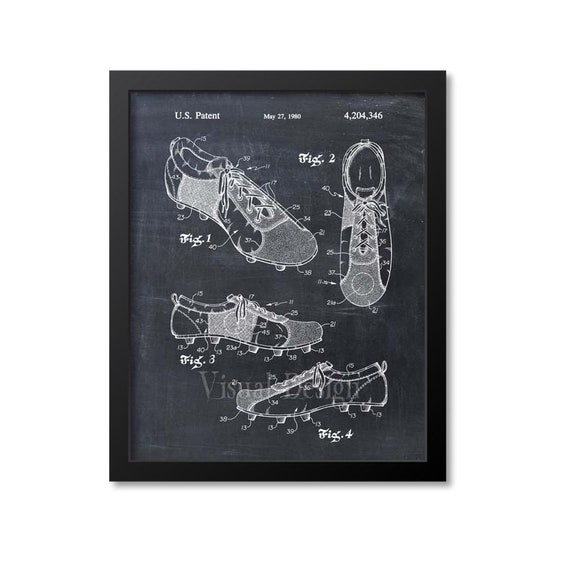 Voetbal kunst voetbalschoenen voetbal patent Art Print - Etsy Nederland