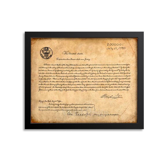 First U.S. Patent print - Patent Art Print - George Washington - Patent History