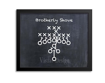 Brotherly Shove Football Play - Tush Push Football Art - Philadelphia Eagles - Football Poster - Sports Art - Football Play Print
