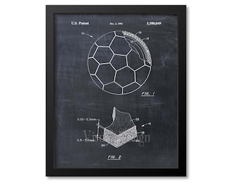 Soccer Coach Gift, Soccer Ball Wall Art  Decor, Soccer Lover Gift, Soccer Patent Print, Soccer Wall Art Gift