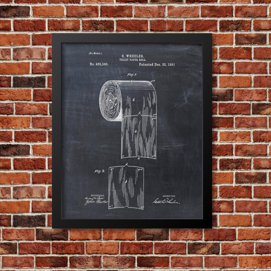 Toilet Paper Patent Print Patent Art Print Patent Poster Bathroom Art ...