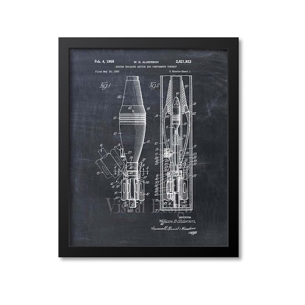 Mortar Shell Patent Print - Military Art