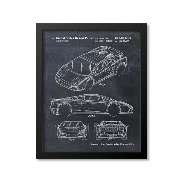 Sports Car Patent Print Wall Art Print Patent Poster - Car Decor - Auto - Automobile