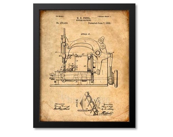 Sewing Machine Patent Print, Sewing Machine Patent Art Print, Patent Poster, Sewing Gift, Sewing Art, Sewing Print, Sewing Art Print