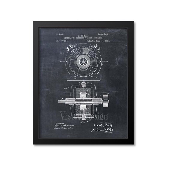 Tesla Generator Patent Print Tesla Generator Art Print Etsy
