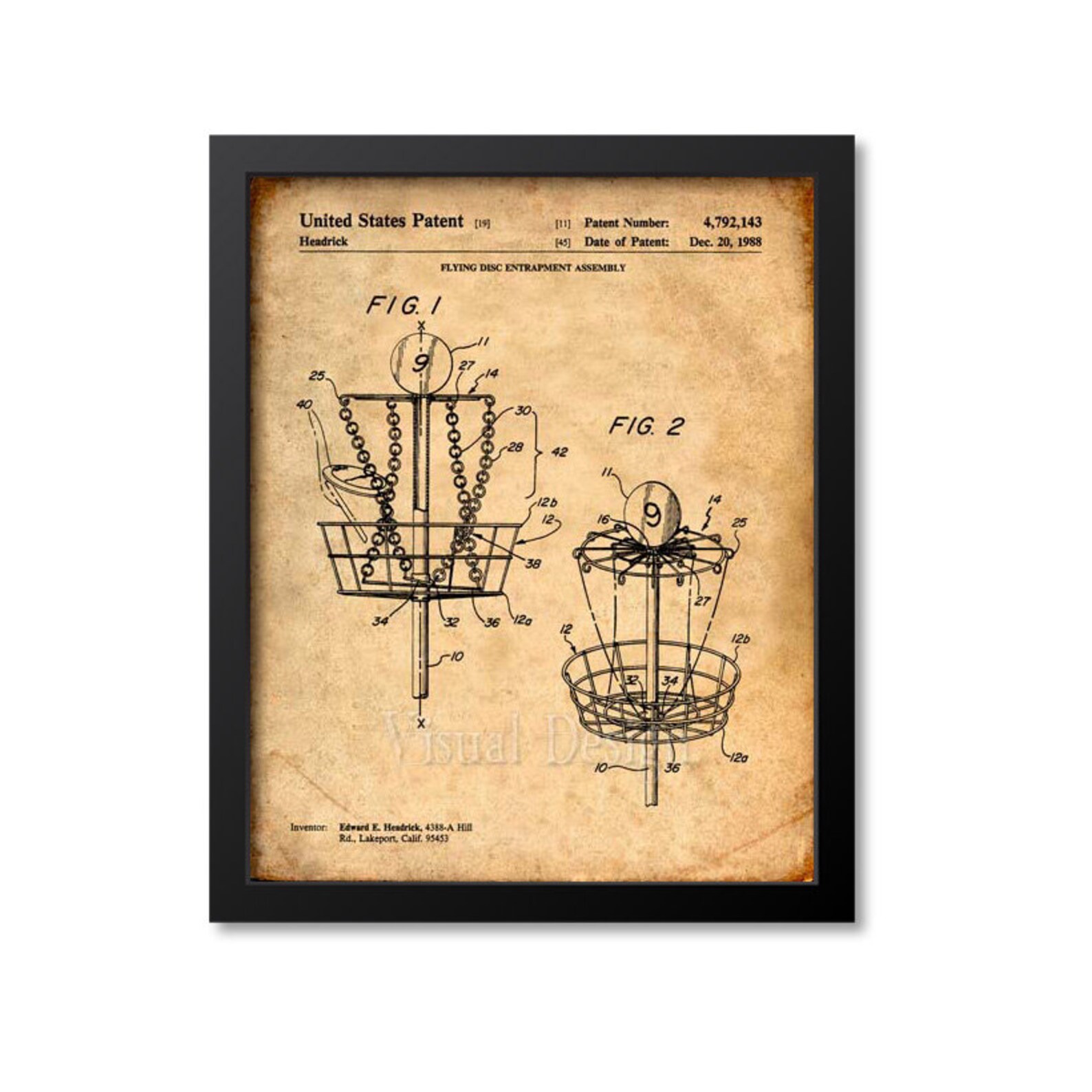 Disc Golf Patent Print Patent Art Print Patent Poster Etsy