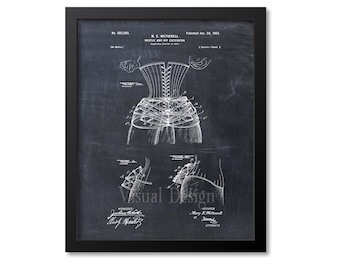 Corset Wall Art Patent Print, Bustle and Hip Extension Art Print