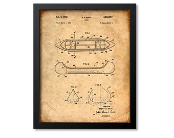 Canoe Patent Print Canoe Art Print