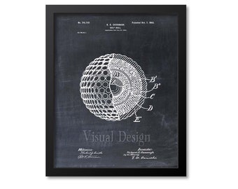 Golf Ball Patent Print, Golf Ball Wall Art Print, Golf Gift